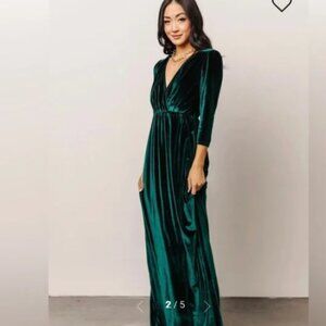 Baltic Born Sofia Green Velvet Maxi Dress Small